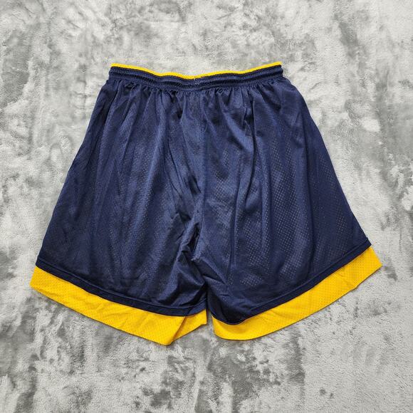 Vintage Champion Shorts Mens L Yellow Blue Reversible Mesh Athletic Basketball - Picture 3 of 12